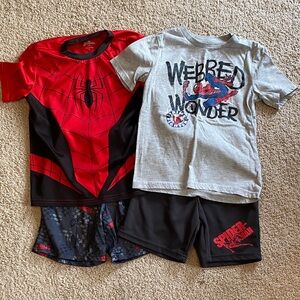 Spiderman Red and Black Kids Shorts